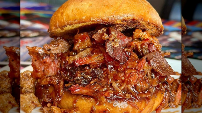 A burger from Smokin' Fattys in Indiana