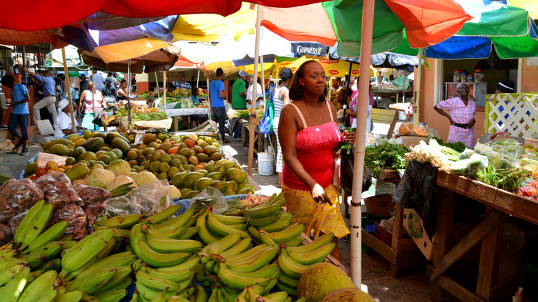 Woman Shopping at Castries Market