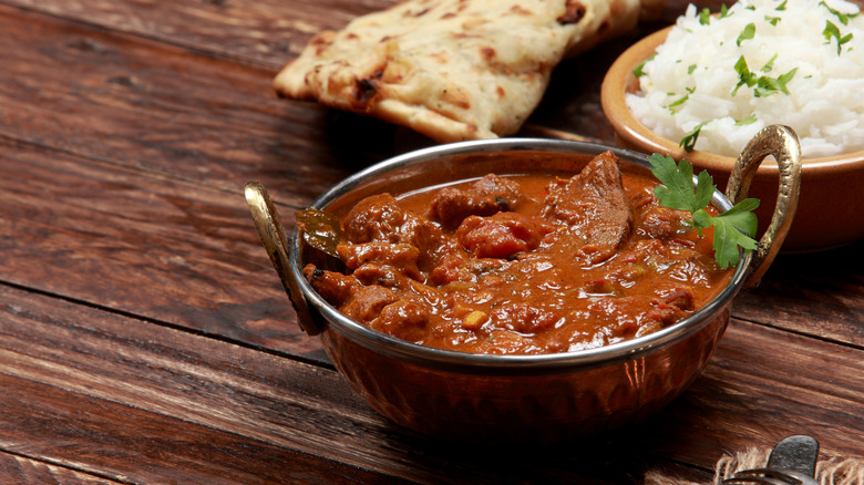 Rogan josh curry with rice
