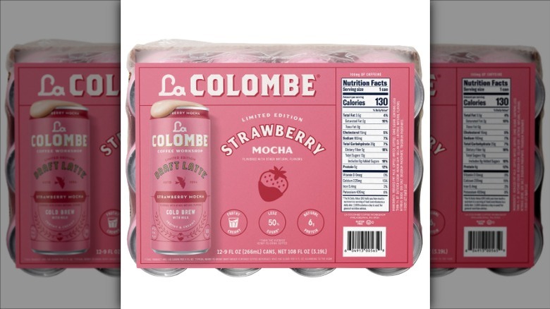 image of 12-pack La Colombe strawberry mocha cans