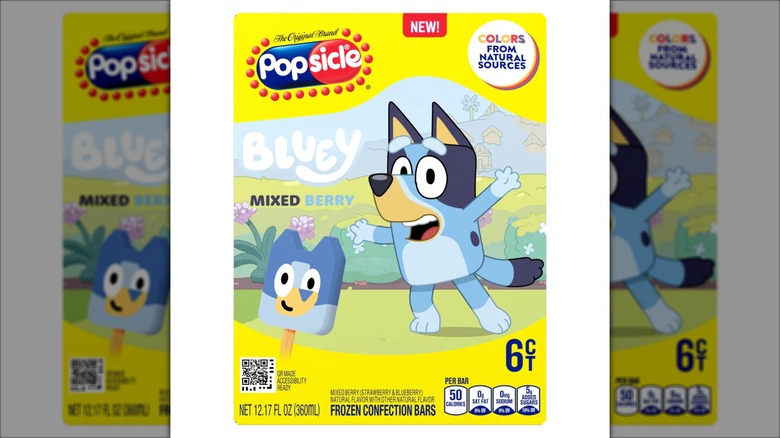 A box of Popsicle Bluey Frozen Confections Bars