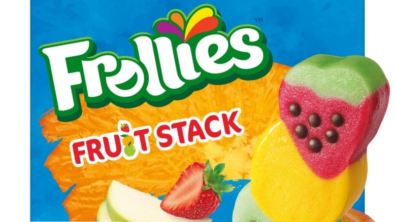 A box of Frollies Fruit Stack Fruity Ice Pops, 6 Count on a white backgroud