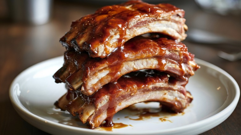 bbq pork ribs on a plate