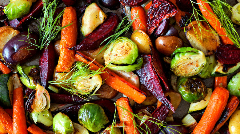 A selection of roasted vegetables