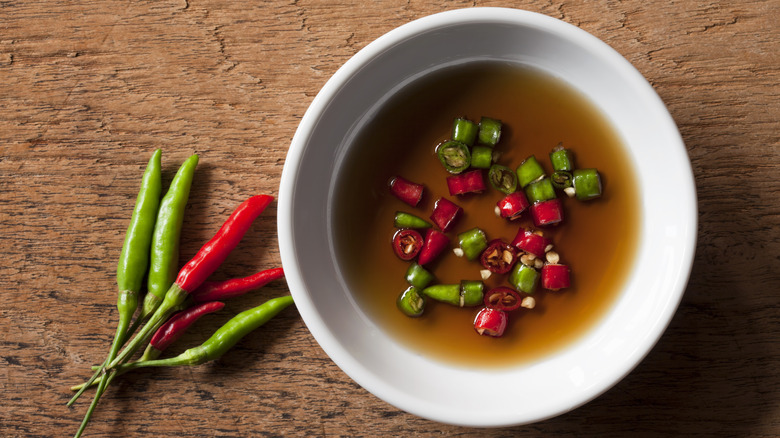 Bowl of Thai fish sauce