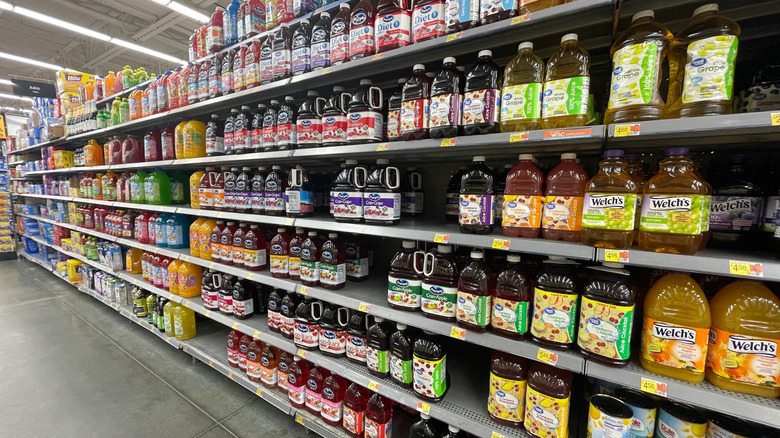 Walmart juice aisle.