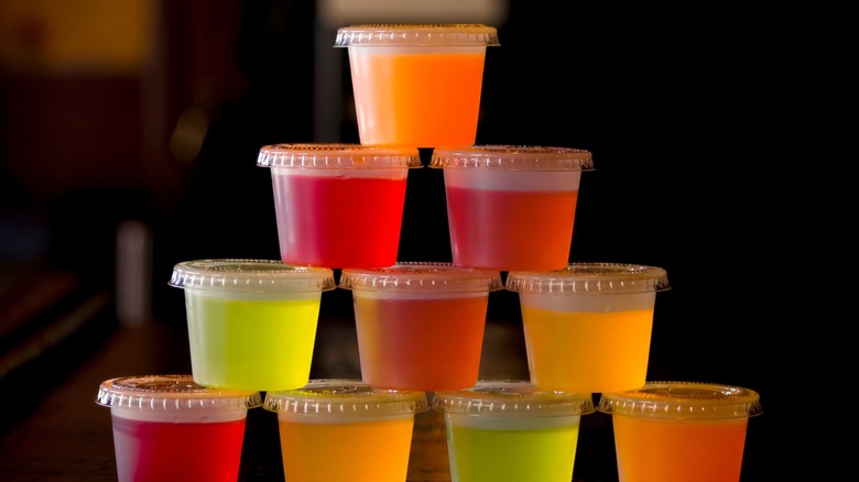 pyramid of colorful jello shots