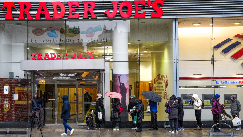 Lineup outside Trader Joe's at 72nd Street in Manhattan.