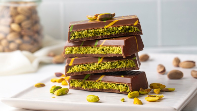 stack of dubai chocolate