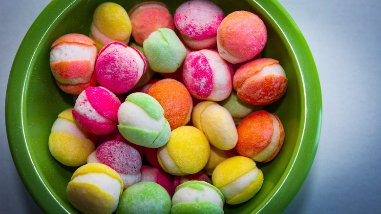 a bowl of freeze dried candy