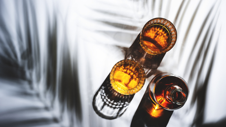 glasses of rum