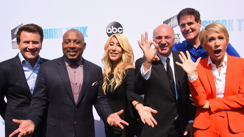Sharks from "Shark Tank" posing for photos