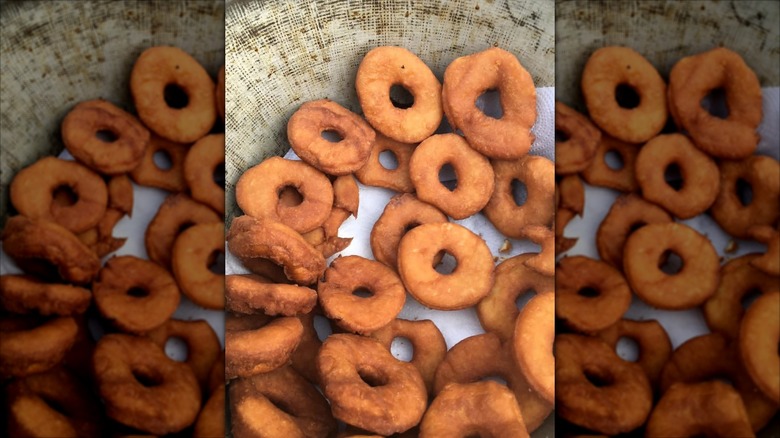 rustic cowboy donuts in a deep bowl