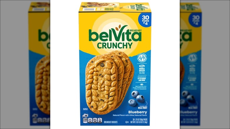 yellow box of belvita biscuits