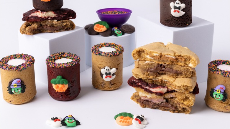 Halloween-themed Dirty Cookie products on white background