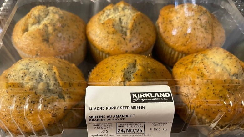A pack of Costco Almond Poppyseed Muffins