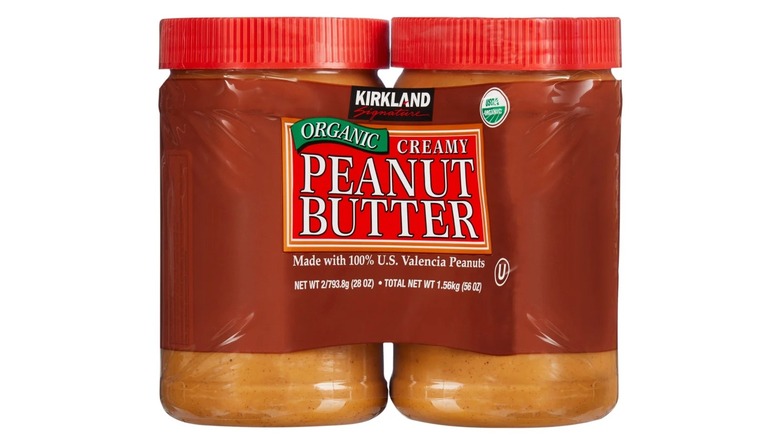 A twin pack of Costco's Kirkland Signature Organic Creamy Peanut Butter