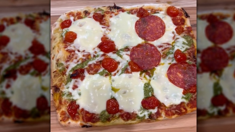 A Costco take and bake pizza
