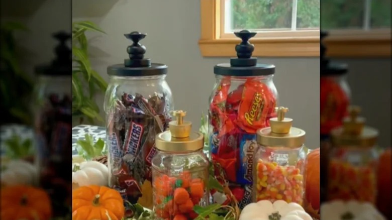 diy glass candy jars with knob toppers