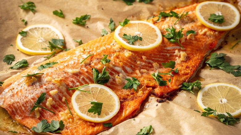 baked trout with lemon and herbs