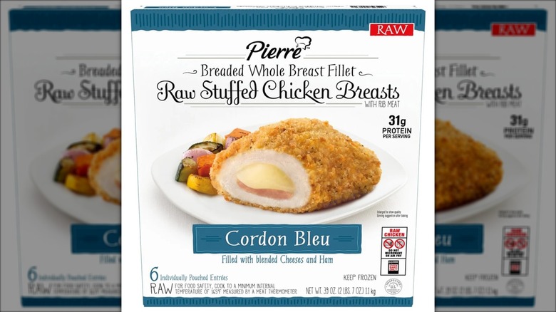 box of frozen cordon bleu chicken breasts