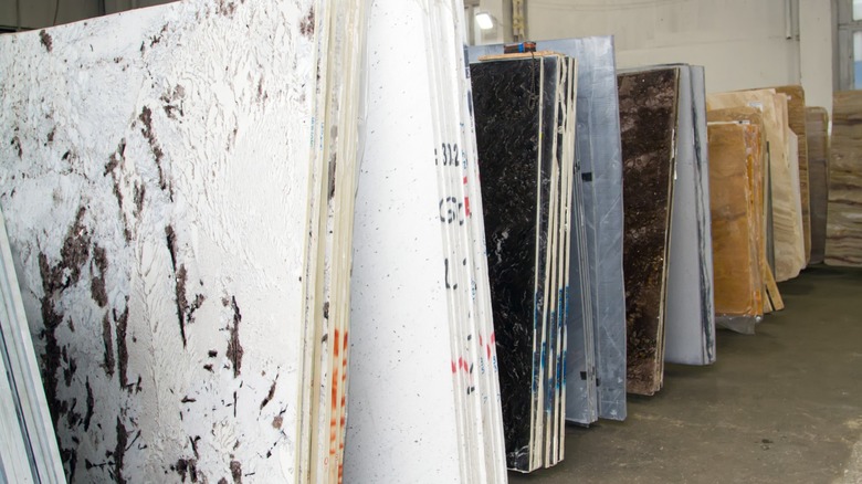stone slabs for sale in warehouse