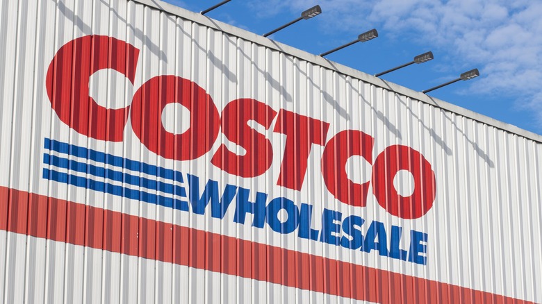 View of the front of a Costco store