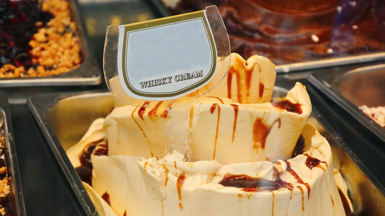 A close-up of whisky cream ice cream