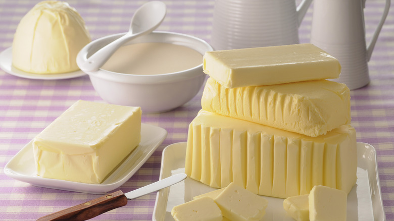 Butter platter on table