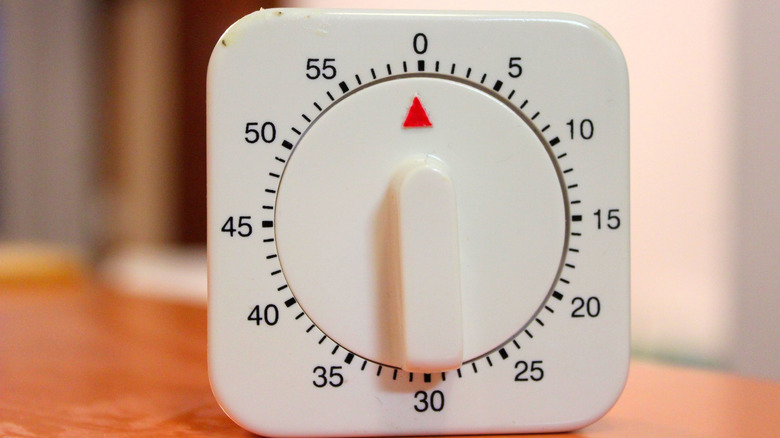 White timer used for cooking at home