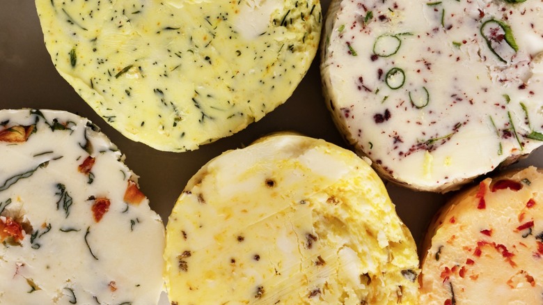 Various butters with added ingredients