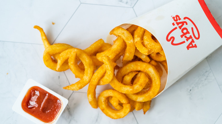 A box of Arby's curly fries