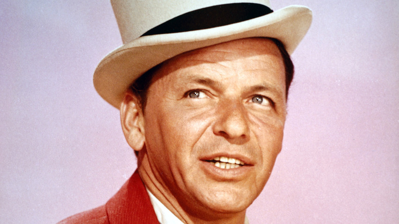 frank sinatra in colorized photo with hat