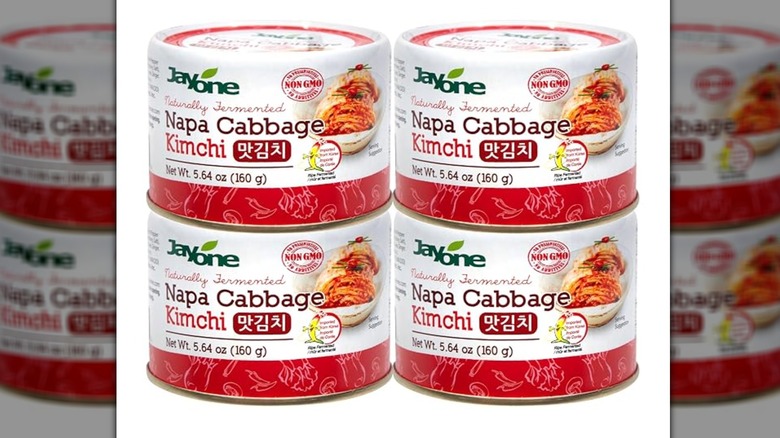 Cans of Korean Canned Kimchi