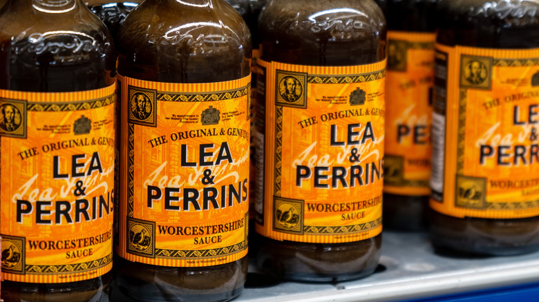Bottles of Lea & Perrins Worcestershire sauce