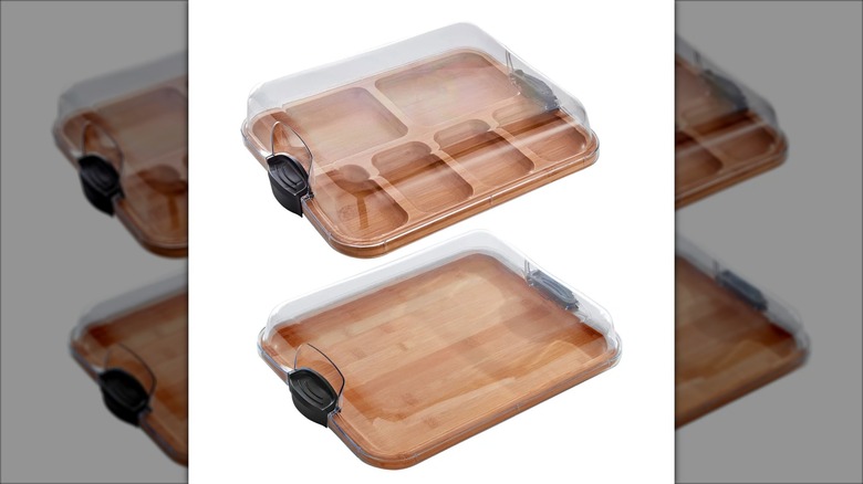 two pack of wooden charcuterie boards with white background