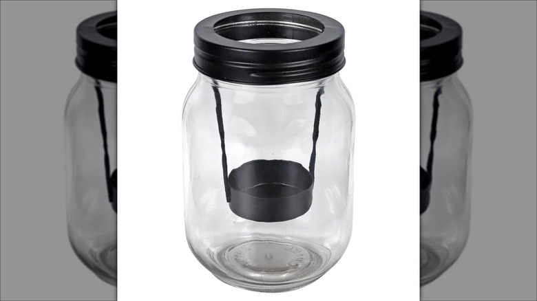 pint glass candleholder with spot for tealight