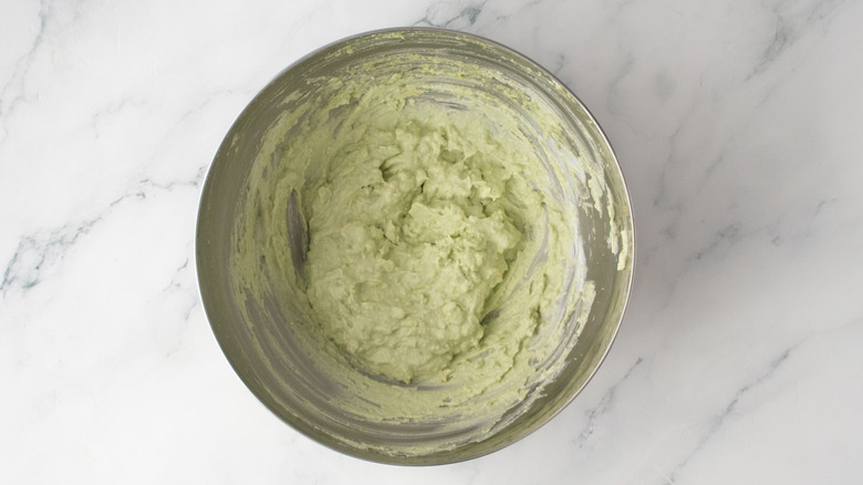 Creamy avocado mixture in bowl