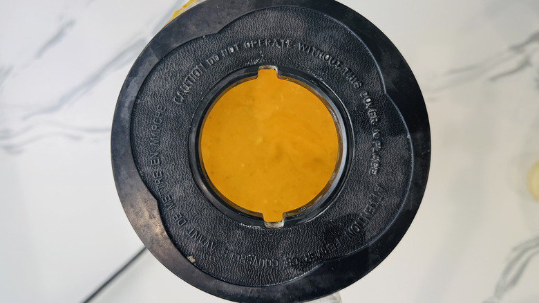 Pumpkin soup in blender