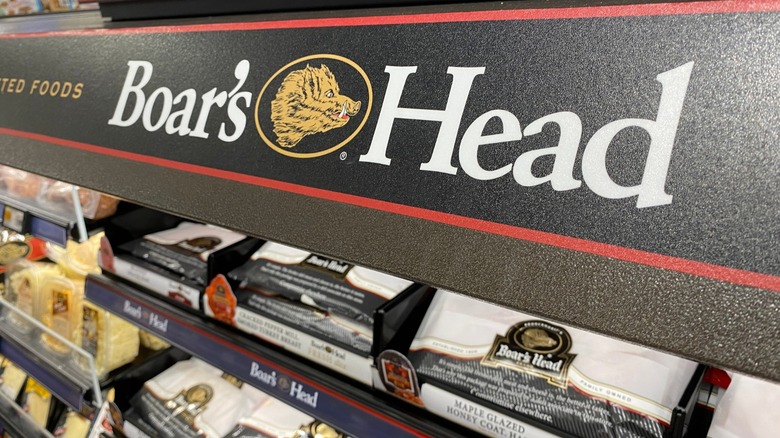 boar's head deli case display in supermarket