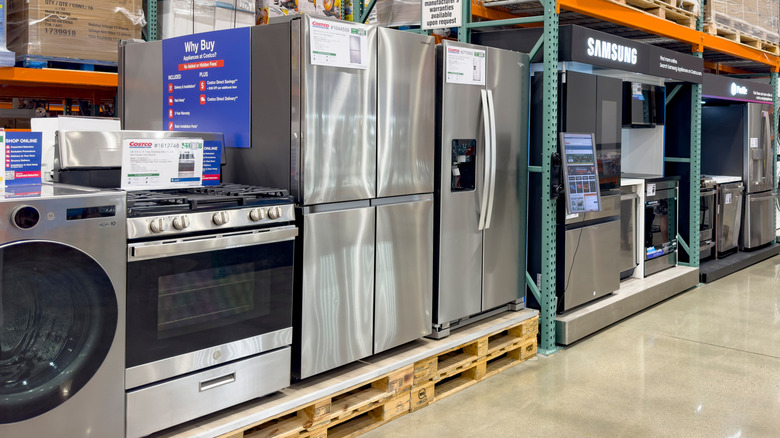 Electrical appliances on display at Costco