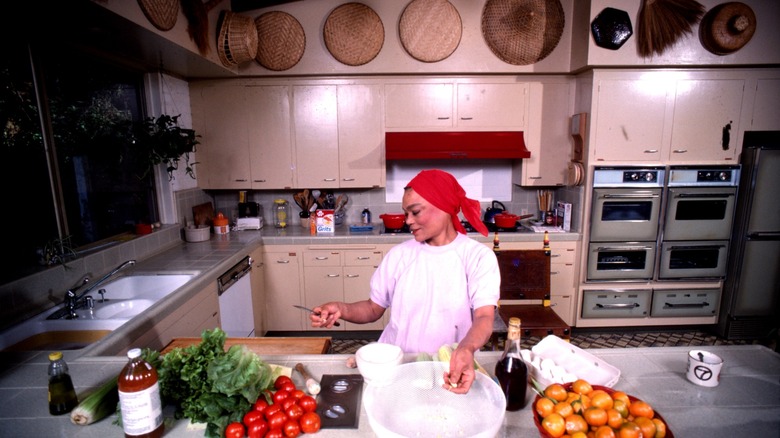 eartha kitt in 1980s kitchen