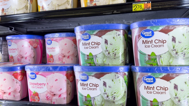 great value ice cream on display at walmart
