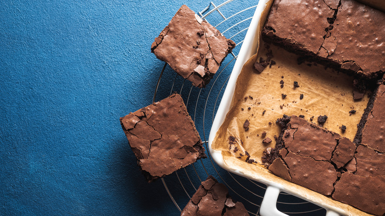 brownies removed from baking dish