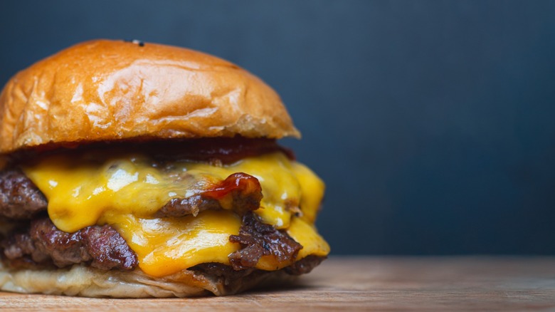 double cheeseburger with melty cheese
