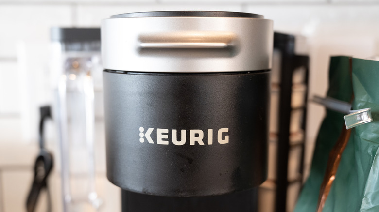 Close-up of Keurig coffee maker