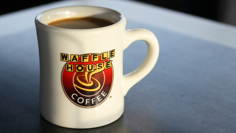 mug of Waffle House coffee on table