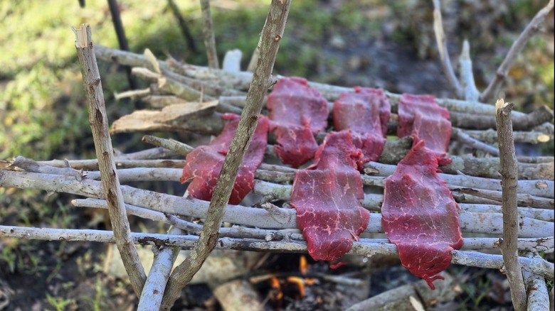 A boucan framwork for smoking meat