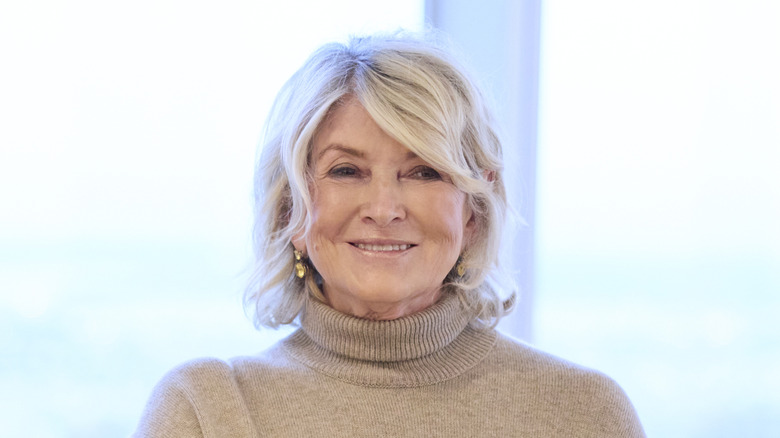 Martha Stewart smiling with large windows in background.