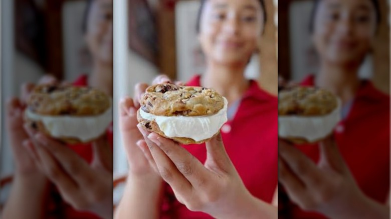 Assembled Chick-fil-A Icedream sandwich